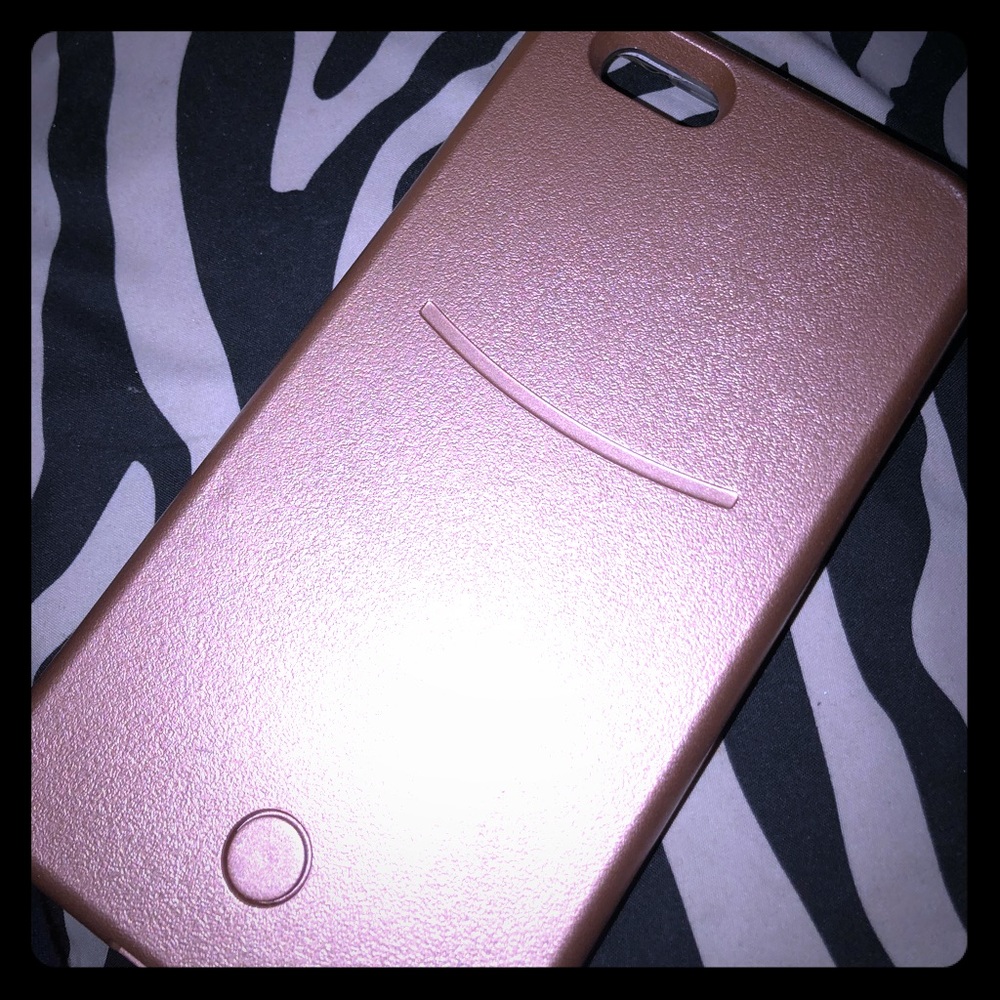 Rose Gold light up selfie case for iPhone 6+, 6s+